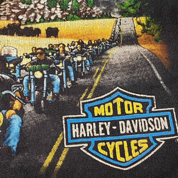 VTG 90s Harley Davidson Sturgis Tshirt XL Buffalo Distressed Thin Single Stitch - Picture 6 of 14